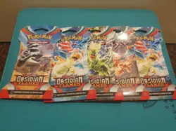Pokemon TCG Scarlet and Violet Obsidian Flames Sleeved Booster Pack x 5 - Image 1