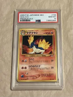 PSA 10 Quilava Japanese Neo Premium File #156 Pokemon 2000 - Image 1