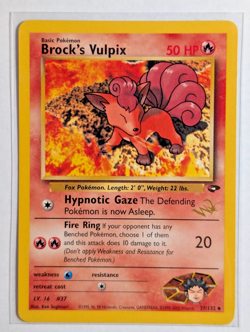 Brock's Vulpix 37/132 Gold W Stamp Uncommon Gym Challenge 2000 Pokemon NM/LP - Image 1