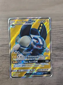 Pokemon TCG Alolan Golem GX 102/111 Crimson Invasion Sun & Moon Full Art HP - Image 1
