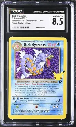 DARK GYARADOS #8/82 - 2021 POKEMON CELEBRATIONS CLASSIC TEAM ROCKET HOLO CGC 8.5 - Image 1