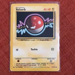 Pokemon Voltorb Base Set 1999 Wizards Common 67/102 40 HP Basic Vintage Card - Image 1