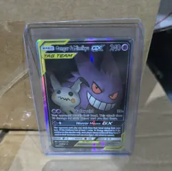 Pokemon TCG Gengar & Mimikyu GX Full Art Tag Team Ultra Rare Card 165/181 - Image 1