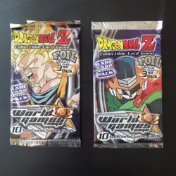 (2)x Dragonball Z World Games Saga Card Game 2002 Score CCG Booster Pack Lot - Image 1