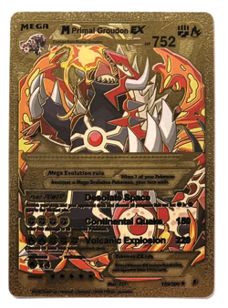 Pokemon Mega Primal Groudon EX 752hp Gold Foil Fan Art Collector Card TCG - Image 1