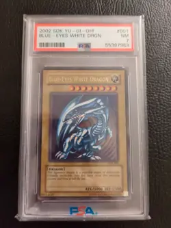 Yu-Gi-Oh! 2002 SDK-001 Blue Eyes White Dragon Card PSA 7 - Image 1