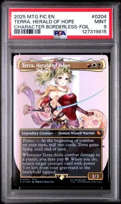 MTG FIC Terra, Herald of Hope - #0204 Borderless PSA 9 - Image 1