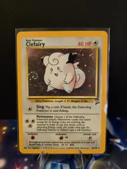 Pokemon Holo Swirl TCG Clefairy Base Set 2 Holo 6/130 WOTC Condition LP - Image 2