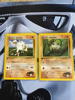Pokemon TCG (2) BROCK'S MANKEY 1st Edition Gym Heroes! #67 and 68/132! - Image 1
