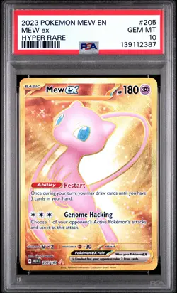 2023 POKEMON MEW EN-151 HYPER RARE #205 MEW EX PSA 10 - Image 1