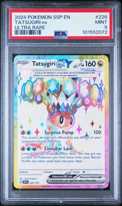 2024 POKEMON SSP EN-SURGING SPARKS ULTRA RARE #226 TATSUGIRI EX PSA 9 - Image 1
