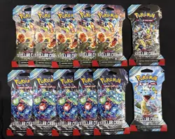Pokemon TCG Stellar Crown Booster Pack Lot Of 12. New Sealed. - Image 1