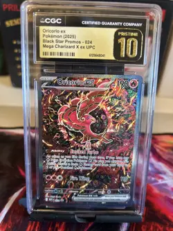 Pokemon Oricorio ex SIR 2025 Mega Charizard X ex UPC Promo #024 CGC PRISTINE 10 - Image 1