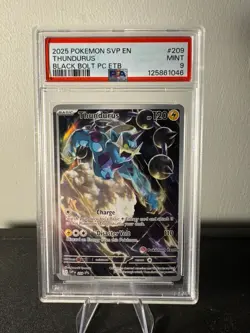 2025 POKEMON SVP BLACK BOLT POKEMON CENTER ETB PROMO #209 THUNDURUS PSA 9 - Image 1