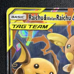 Pokemon Raichu & Alolan Raichu GX 54/236 Ultra Rare TAG TEAM Holo Electric 2019 - Image 4