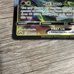 Pokemon Rayquaza VMAX Ultra Rare Rapid Strike Holo 320 HP Crown Zenith 102/159 - Image 2