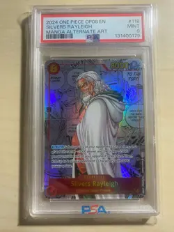One Piece Silvers Rayleigh Manga Alt Art OP08 #118 PSA 9 ENGLISH - Image 3