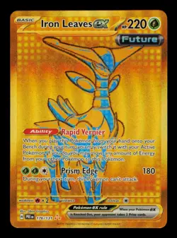 Pokemon Card Iron Leaves ex 176/131 Prismatic Evolutions Gold Full Art NM 2025 - Image 1