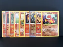 Charmander Charmeleon 9 Card Lot Pokemon Base & Modern Mixed LP/Played - Image 1