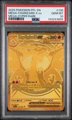 2025 POKEMON PFL EN-PHANTASMAL FLAMES MEGA HYPER RARE MEGA CHARIZARD X EX PSA 10 - Image 1