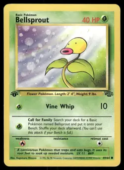Pokemon Cards Bellsprout 49/64 1ST EDITION Jungle Common NM - Image 1