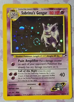 Pokemon Sabrina's Gengar English Gym Heroes 14/132 Unlimited Holo Rare (Swirl)🌀 - Image 1