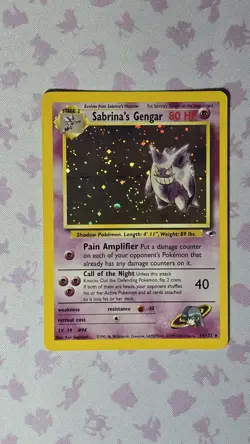 Pokemon Sabrina's Gengar English Gym Heroes 14/132 Unlimited Holo Rare (Swirl)🌀 - Image 3