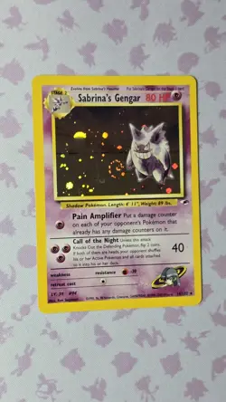 Pokemon Sabrina's Gengar English Gym Heroes 14/132 Unlimited Holo Rare (Swirl)🌀 - Image 4