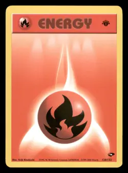 Lightly Played Fire Energy 128/132 1st Edition Gym Challenge - Image 1