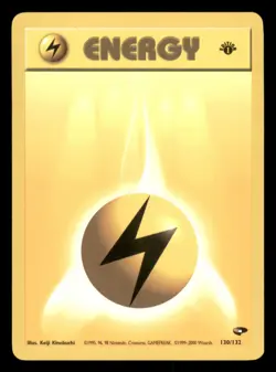 Lightly Played Lightning Energy 130/132 1st Edition Gym Challenge - Image 1