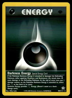 Pokemon TCG Neo Genesis #104/111 Darkness Energy 1st Edition NM - Image 1