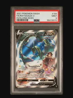 2021 POKEMON EVOLVING SKIES RAYQUAZA V FULL ART #194 PSA 9! - Image 1