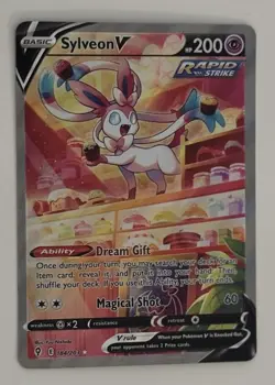 Pokemon Sylveon V Ultra Rare Full Art Rapid Strike Holo SWSH07 184/203 Card - Image 1