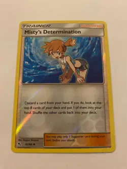 Misty's Determination 62/68 Reverse Holo Hidden Fates Pokemon - Pack Fresh Cond - Image 1