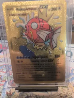 Pokemon Magikarp & Wailord GX Gold Foil Fan Art Vinyl Collector Card 161/181 - Image 1