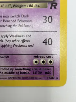 Dark Alakazam 18/82 Team Rocket Regular Rare Vintage Pokemon Card - Image 5