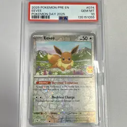 Pokemon TCG Eevee Sv: Prismatic Evolutions 074/131 Regular English 2025 PSA 10 - Image 1