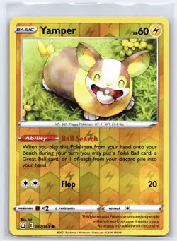 2021 Pokemon TCG Battle Styles Reverse Holo Yamper 52/163 NM - Image 1