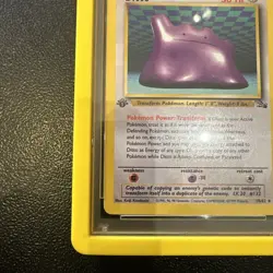 1999 POKEMON FOSSIL 1ST ED #18 DITTO PSA 10 With Protective Guard - Image 5