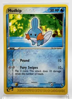Mudkip 60/109 Pokemon Card 2003 e-series Ruby & Sapphire LP - Image 1