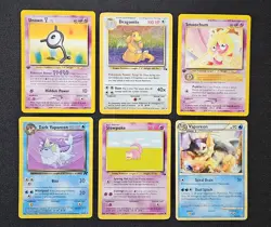 Vintage Pokemon Card Lot Holo Dragonite. Dark Vaporeon Vaporeon Unown Smoochum - Image 1