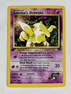 Sabrina's Drowzee 2000 Pokemon Gym Challenge 1st Edition #95/132 * Mod Play - Image 1