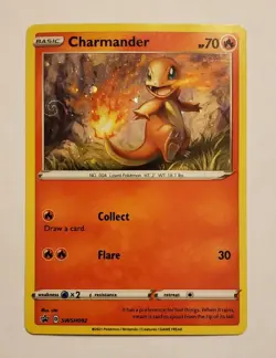 Pokemon Battle Styles Charmander Cosmo Holo *Swirl* SWSH092 Black Star Promo - Image 1
