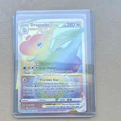 Pokemon Dragonite VSTAR Secret Rare 081/078 Pokemon GO Full Art Holo 2022 - Image 1