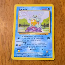 Pokemon Squirtle Base Set 63/102 Spanish Common Basic 40 HP Card Stock - Image 1
