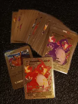 pokemon cards 55 qty custom gold cards new. sleeved - Image 1