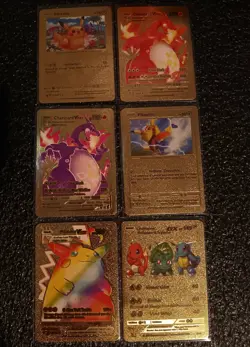 pokemon cards 55 qty custom gold cards new. sleeved - Image 2