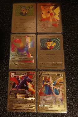 pokemon cards 55 qty custom gold cards new. sleeved - Image 3