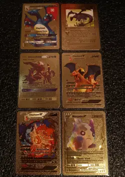 pokemon cards 55 qty custom gold cards new. sleeved - Image 4