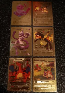 pokemon cards 55 qty custom gold cards new. sleeved - Image 5